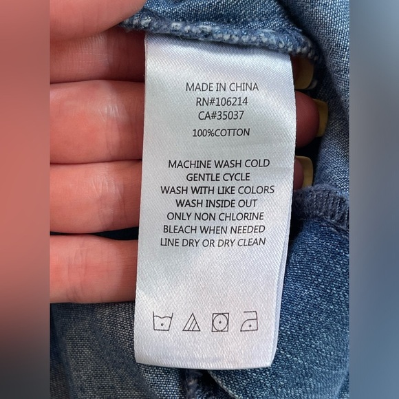 Joe’s collection Lucia straight leg denim jumpsuit straps pockets button up SZ M - Picture 7 of 10